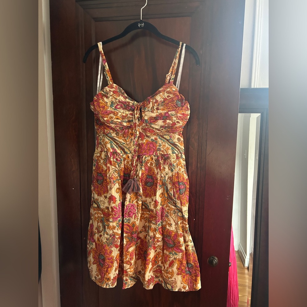 Jessica Simpson Orange and Pink Floral Maxi Dress